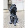 Фигура - статуя от бетон на куче Кокер Шпаньол - патирана в черен и бял цвят, снимка 3