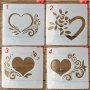 4 вида сърце с декор стенсил шаблон спрей за торта и scrapbook, снимка 1 - Други - 32784103