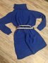 Синя плетена рокля туника, снимка 1