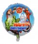 Happy Birthday MARVEL Avengers Отмъстителите герои кръгъл фолио фолиев балон хелий или въздух р