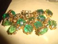 СТАР СКЪПОЦЕНЕН ГЕРДАН със ЗЕЛЕН ФАСЕТИРАН ХРИЗОЛИТ БРОНЗ ПОЗЛАТА за НАНИЗ ХЕНД-МЕЙД 19485, снимка 8