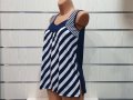 Нова дамска елегантна моряшка блуза без ръкави, райе, снимка 11