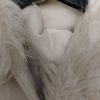 Дамско елегантно палто  цвят пудра,с пухена яка , снимка 6 - Палта, манта - 43010395