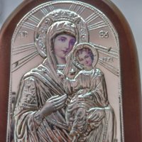 Икони с месингов обков на Исус и Дева Мария. , снимка 4 - Други ценни предмети - 26385579