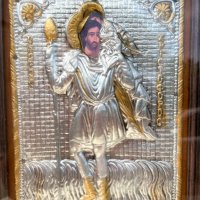 Гръцка икона "СВ. Христофор". №2384, снимка 2 - Антикварни и старинни предмети - 36881483
