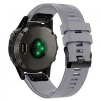 Силиконова каишка GARMIN Fenix 6, 6X, Pro, Solar светлосив цвятцвят, снимка 2 - Каишки за часовници - 35580468