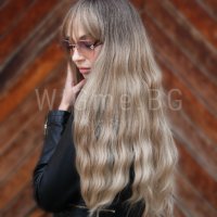 Дълга руса перука на вълни с бретон Бренда, снимка 5 - Аксесоари за коса - 39835653