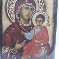 Икона на платно А5 на Пресвета Майка Богородица Закрилница - ръчна изработка . Модел Д., снимка 1 - Икони - 37797123