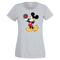 Дамска тениска Mickey Mouse Mercedes .Подарък,Изненада,, снимка 4 - Тениски - 36528738