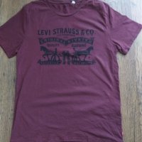 Levi's Burgundy Crew Neck Logo T-Shirt - страхотна мъжка тениска, снимка 7 - Тениски - 33634651