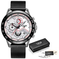 Мъжки часовник Lige Sport Watch, Водоустойчив, Неръждаема стомана, снимка 11 - Мъжки - 40245950
