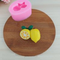 Цял и половин лимон лимони силиконов молд форма фондан шоколад гипс свещ декор, снимка 1 - Форми - 38106769