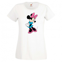 Дамска тениска Minnie Mouse 7 Подарък,Изненада,Рожден ден,, снимка 9 - Тениски - 36530791