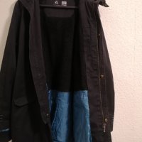 Мъжка черна зимна шуба с топла подплата и качулка XL, снимка 5 - Якета - 43780618