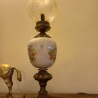 ретро бронзова настолна лампа , снимка 1 - Настолни лампи - 43861636