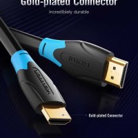 Vention Кабел HDMI v2.0 M / M 4K/60Hz Gold - 2M Black - AACBH, снимка 7 - Кабели и адаптери - 43416488