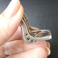 Уникален сребърен пръстен проба 925 / морганит, снимка 14 - Пръстени - 40455917