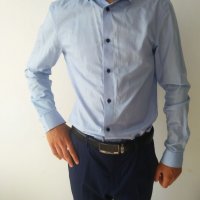 Мъжка риза светло син цвят, снимка 5 - Ризи - 26253587