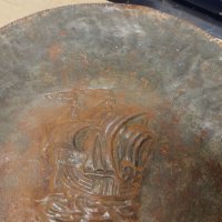 желязна кована чиния с кораб , снимка 5 - Антикварни и старинни предмети - 43256278