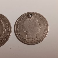Монети Австрия 20 кройцера , сребро , 2 броя , за накит, снимка 4 - Нумизматика и бонистика - 43969107