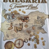 Нова бяла мъжка тениска с трансферен печат България - Treasure Land (Земя на съкровищата), снимка 2 - Тениски - 28213431
