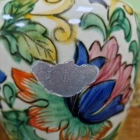Красива антикварна белгийска порцеланова урна купа ваза H.BEQUET , снимка 6 - Вази - 43762674