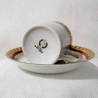 Колекционерска порцеланова чаша с чинийка Reichenbach Germany., снимка 3 - Чаши - 43875957