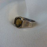 Рядък стар сребърен немски пръстен с флуоресциращ флуорит, снимка 5 - Пръстени - 36601529