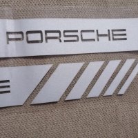 Качественни сиви самозалепващи винилови стикери лепенка с надпис Porsche Порше за кола автомобил дж , снимка 4 - Аксесоари и консумативи - 35517777