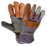 Ръкавици от лицева разноцветна телешка кожа и плат с подсилена длан, снимка 1 - Други инструменти - 33582881