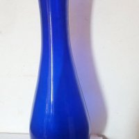 Голяма синя стъклена ваза, снимка 3 - Антикварни и старинни предмети - 33410962