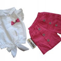 Комплект за момиче от две части в розово и бяло, снимка 2 - Детски комплекти - 37455055
