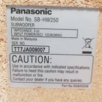 Субуфер Panasonic SB-HW250, снимка 5 - Тонколони - 35216782