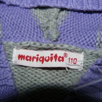 110см Mariquita Пуловер сив, силаво райе, суичер – 110см, снимка 6 - Детски пуловери и жилетки - 26666503