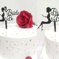 Bride To Be дама лейди черен златен пластмасов топер украса за торта моминско парти сватба сватбен , снимка 1 - Други - 33087940
