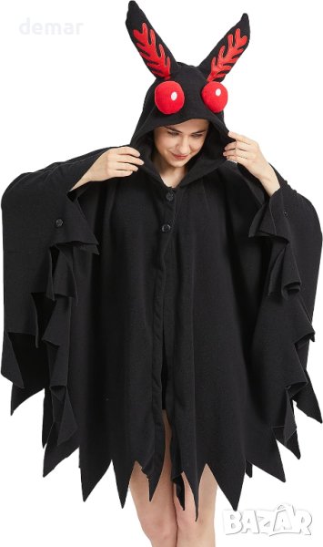 HEWERON Унисекс костюм за Хелоуин, наметало с качулка, снимка 1