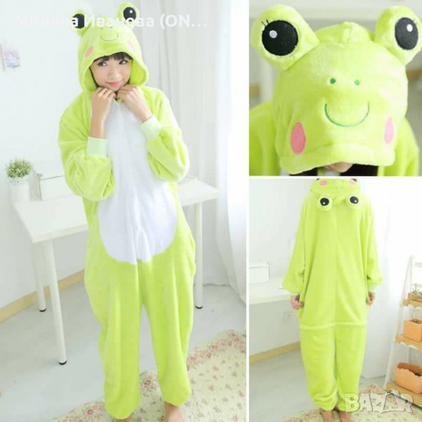 Пухкава пижама, Костюми тип onesie и kigurumi, гащеризон жаба, снимка 1