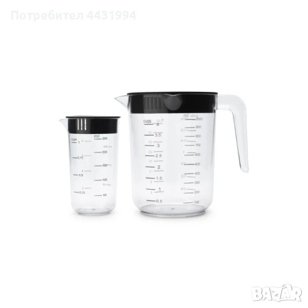 Комплект мерителни кани Brabantia Tasty+ Dark Grey 2 броя, снимка 1