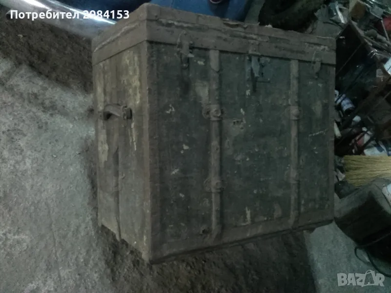 дървен куфар за багаж от царско време антика уникален, снимка 1