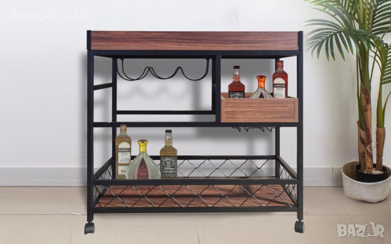 Сервизна количка с място за бутилки, снимка 1