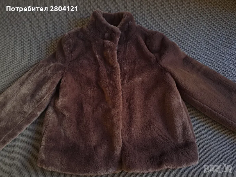 Кафяво пухкаво палто Веро Мода, снимка 1