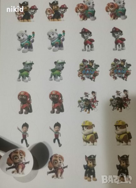 24 бр Paw Pes Patrol Пес Патрул лепенки самозалепващи стикери за ръчна изработка за подарък , снимка 1