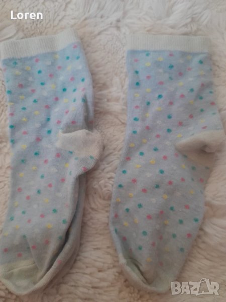 Подарявам!Светло сини чорапки на точици, снимка 1