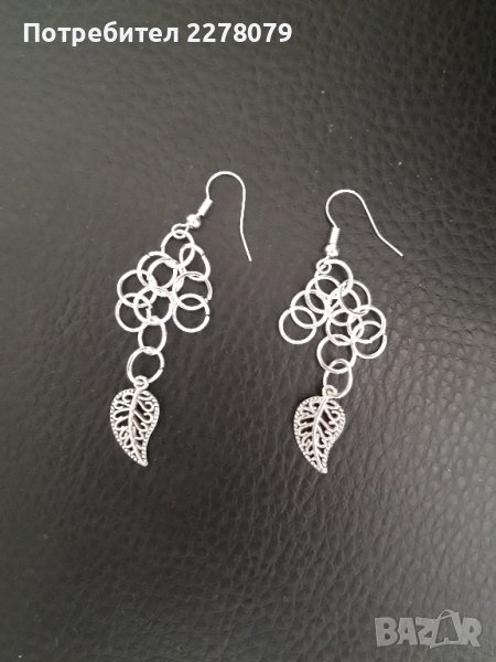 Обеци от сребристи орнаменти - ръчна изработка, снимка 1