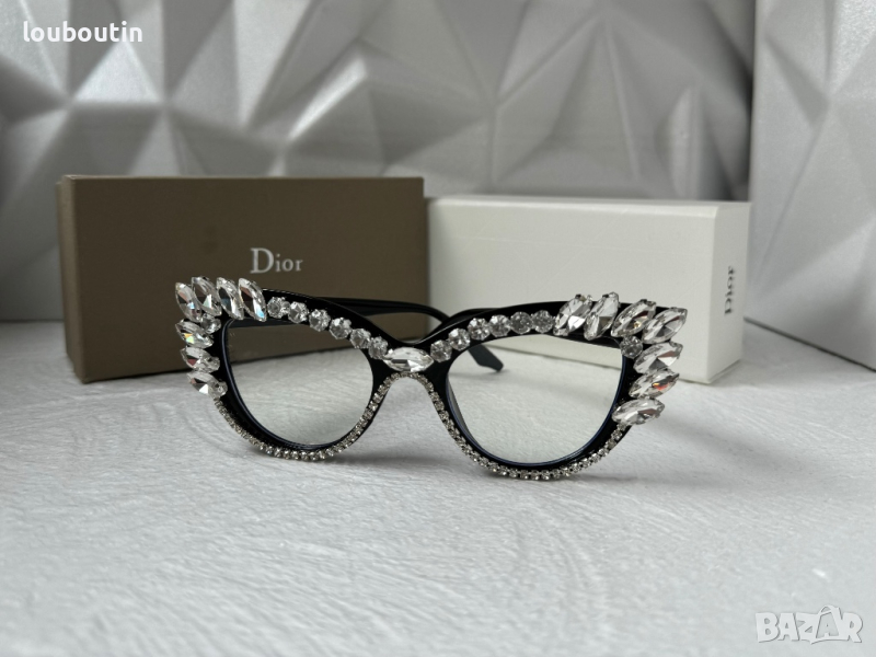 Dior прозрачни слънчеви очила, очила за компютър екстравагантни с камъни, снимка 1
