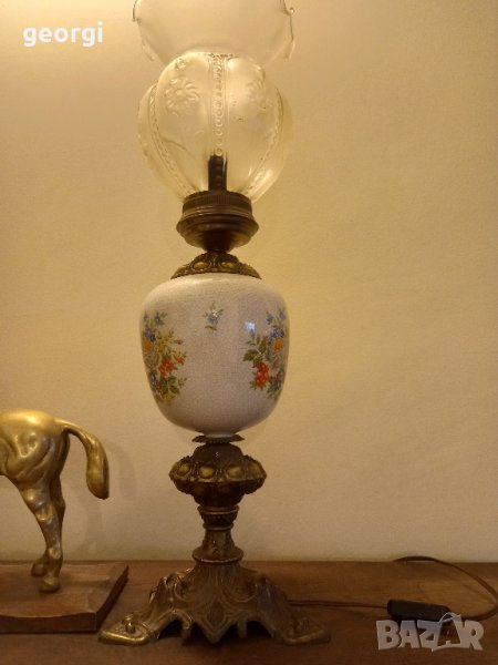 ретро бронзова настолна лампа , снимка 1