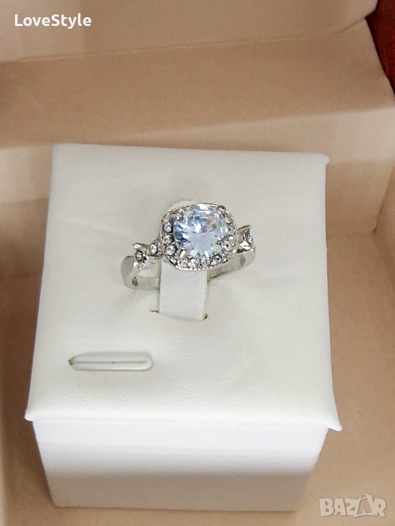 Silver Halo Crystal Ring 💎✨ | дамски пръстен с ореол, снимка 1