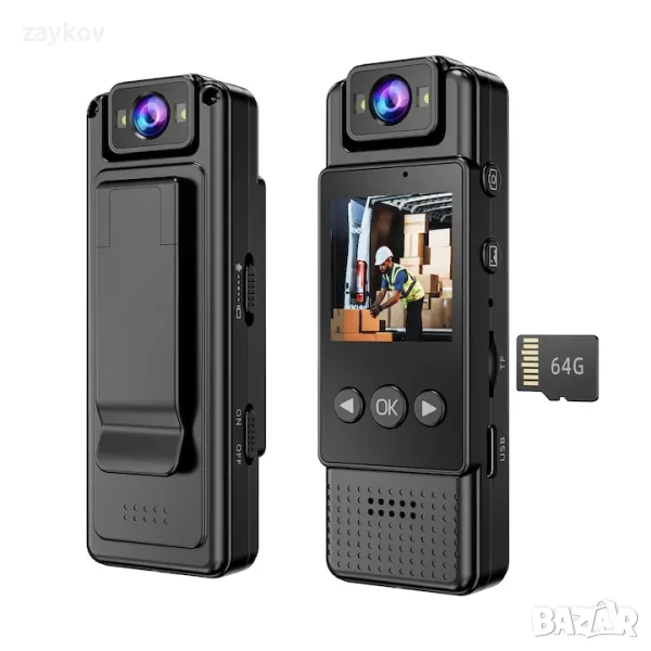 HD 1080P телесна камера WiFi аудио видео запис Малка преносима, снимка 1