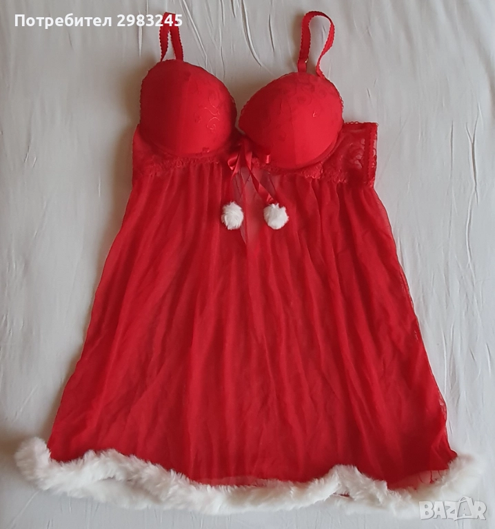  Коледна секси дантелена нощница , снимка 1