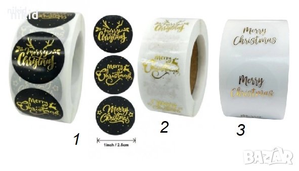 100 бр  Merry Christmas Коледа Коледни черни прозрачни малки самозалепващи лепенки стикери за ръчна , снимка 1